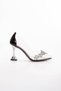 Women's Transparent Jewelled Black Stiletto - 4