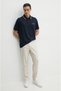 Men's Cotton Polo Neck Short Sleeve Daily Use Navy Blue Polo Neck T-Shirt 14311713 -50E - 2