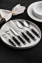 Alina 36 Pieces 6 Person Fork Spoon Knife Set Black
