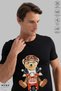 Unisex Crew Neck Motor Teddy Bear Printed Cotton Oversize Short Sleeve T-Shirt - 2