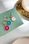 Colorful Enamel Earring Set with Heart, Star and Wing Logo - 2