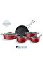 Mastermaid Biodiamond 9 Piece Cookware Set Imperial Red