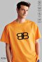 Unisex Crew Neck Letter B Printed Cotton Oversize Short Sleeve T-Shirt