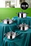 Sakura Powersteel 8 Piece Cookware Set with 316 Steel Induction Base