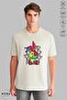 Unisex Crew Neck Stitched Rabbit Printed Cotton Oversize Short Sleeve T-Shirt