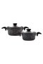Defne Bio Granite 4 Piece Midi Cookware Set Black - 4