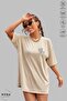 Unisex Crew Neck Bubu Dudu Bicycle Printed Cotton Oversize Short Sleeve T-Shirt - 3