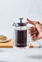 Pia Conical Double-Walled Borosilicate Glass French Press 350 ml Metallic - 2