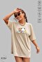 Unisex Crew Neck Bubu Dudu Teddy Bear Printed Cotton Oversize Short Sleeve T-Shirt - 2