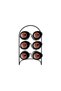 Latin Leather 6-Piece Glass Spice Set with Oval Stand - 2