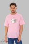 Unisex Crew Neck Heart Bubu Dudu Printed Cotton Oversize Short Sleeve T-Shirt