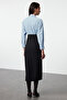 Black Fitted/Fitted Shirt Detail Maxi Woven Dress Twoaw25El00267 - 4