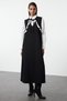 Black Collar Detail Woven Dress Tctaw25Eb00072