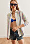 Women's White Colorful Striped Detailed Muslin Shirt Gml-19001236 - 5