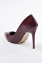 Bordo Sivri Burun Kadın 10,5 cm Stiletto Klasik İnce Topuklu Ayakkabı TAKAW25TO00024 - 6