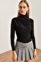 Women's Black Drape Detailed Flowy Stylish Blouse Blz- 19002712 - 2