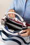 Women's Embossed Patterned Magnetic Snap Closure Hand and Shoulder Bag with Shoulder Strap 4031 - 4