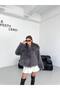 Women's Crochet Collar Pocketed Snap Fastening Short Length Lined Coat Sgt1007 - 5
