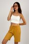 Women's Elastic Waist Wide Leg Oversize Wrinkled Fabric Shorts Mustard - 5