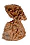Brown Leaf Patterned Shawl Scarf with Bamboo Fabric - 3