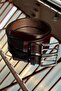Men'S, 3.5 Cm, 100% Leather, Silver Plated Buckle, Old Money Culture Brown Color Belt 24Kmr01