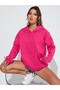 Women's Dark Pink Thick Hooded Sweatshirt - 2