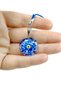 Small Murano Blue Cracked Evil Eye Bead Car Rearview Mirror Ornament Handmade Glass Gift Accessory - 5