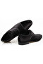 Black Color Lace-Up Velvet Genuine Leather Men's Shoes - 2