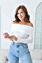 Women's Ecru Sandy Fabric Madonna Collar Long Sleeve Blouse 12252 - 4