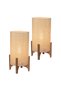 Set of 2 Wooden Lampshade Cream Wicker Modern Stylish Bedroom Living Room Table Lamp - 4