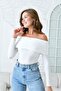 Women's Ecru Sandy Fabric Madonna Collar Long Sleeve Blouse 12252