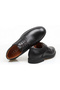 Black Color Lace-Up Genuine Leather Men's Shoes - 2