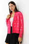 Women's Patterned Jacket Collar Knitwear Cardigan - 5