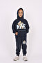 Cute teddy bear print & hooded girls' tracksuit set - 5