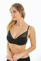 Women's Black Underwire Tulle Detailed Covered Bra 4757037-brandy - 7