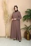 Women's Mevlana Zippered Summer Full-Length Ferace Islamic Clothing New Season Dark Rose Ferace - 3