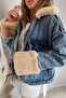 Brown Sheepskin Short Denim Coat - 2