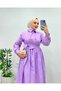 Lilac Hijab Dress - Waist Tied - 4