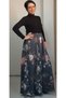 Smoked floral patterned all-season wearable 6-piece steel knitted skirt