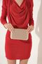Nude Satin Women's Evening Dress Wedding Bag - 6