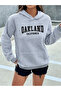 Gray Hooded Oakland Printed Unisex Sweatshirt Hoodie - 2