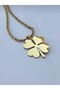 Steel Twirl Chain Clover Necklace - 3