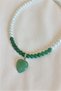 6 mm Aventurine, Glass Pearl Natural Stone Choker Necklace - 2