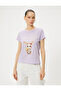 Rabbit Printed T-Shirt Short Sleeve Crew Neck Cotton - 3