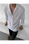 Long Sleeve Viscose Shirt - Comfortable White Fit