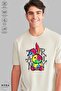 Unisex Crew Neck Stitched Rabbit Printed Cotton Oversize Short Sleeve T-Shirt - 2