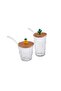 Glacier Set of 2 Glass Glasses with Straws
