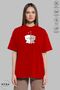 Unisex Crew Neck Heart Bubu Dudu Printed Cotton Oversize Short Sleeve T-Shirt