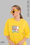 Unisex Crew Neck Bubu Dudu Motor Printed Cotton Oversize Short Sleeve T-Shirt