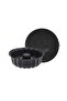 Lotus 2-Piece Cake Mold Set with Slices and Clamps Black